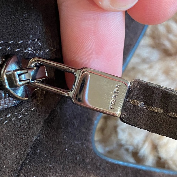 PRADA gently used knee high chocolate brown western boots size EU 37 US 6.5 - Picture 15 of 15